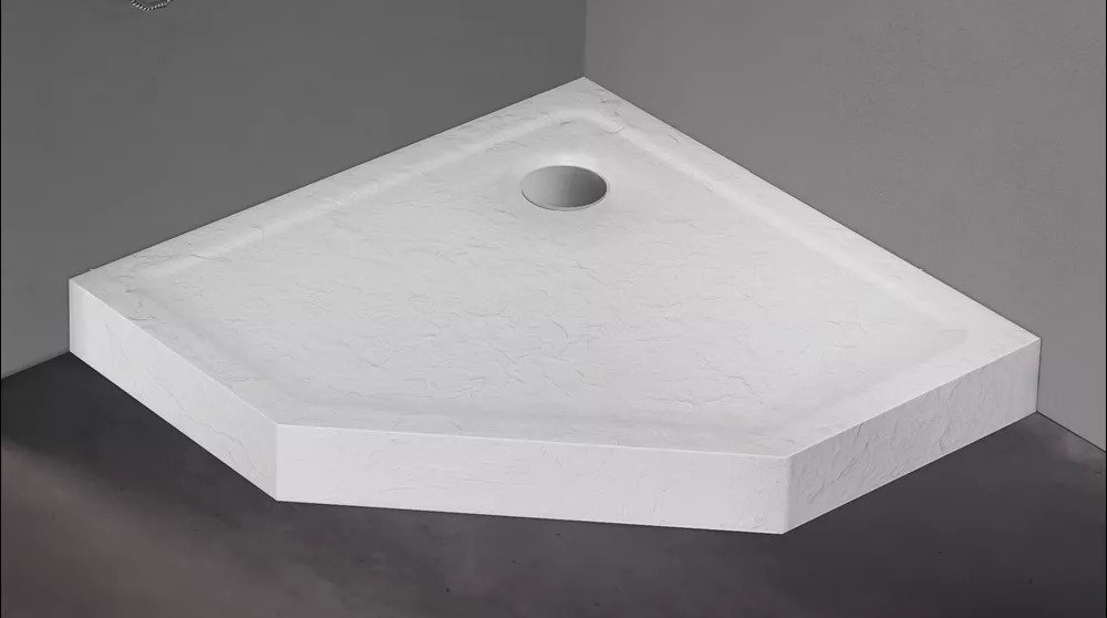 New Trendy Mild Stone Brodzik Akrylowy Pięciokątny 80x80x11,5 Biały (B-0518)